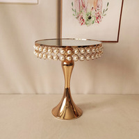 Support à gâteau de luxe de style européen CDOR, décoration de mariage, plateau miroir sur pied, présentoir de table à dessert