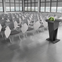 Chaise de formation et de réunion pliable en maille avec tablette d'écriture, accoudoirs rotatifs et empilables, structure métallique pour bureaux et salles de conférence