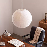 Lampu Gantung Bulat Jepang Buatan Tangan Berkualitas Tinggi dari Linen Gaya Japandi Wabi Sabi Multi-Ukuran untuk Kamar Tidur