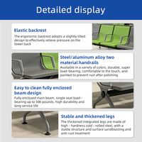 Chaise d'attente modulaire robuste en acier inoxydable de qualité commerciale, taille et couleur personnalisées, pour aéroport, banque, hôpital, école