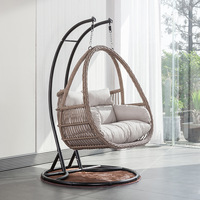 Fauteuil suspendu double en rotin moderne, favori des célébrités, super confortable, balançoire pour 2 personnes, idéal pour l'extérieur, la cour et le jardin