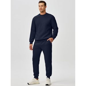 Ensemble de survêtement matelassé pour homme FOXA, sweat-shirt à col rond, pantalon de jogging, tenue décontractée, manches longues, respirant - Product Image 2