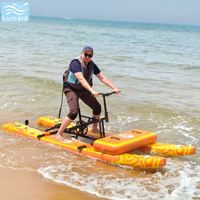 Vélo aquatique SUP gonflable plat à cadre en aluminium pour une personne avec tapis flottant avant, rapide pour les centres de villégiature, facile à ranger, de Chine Lumark
