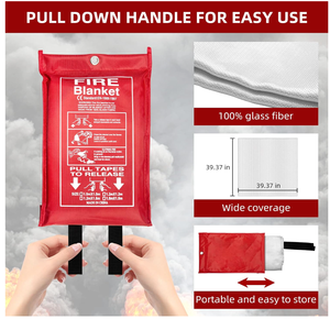 Couverture anti-feu de qualité supérieure, kit de sécurité d'urgence 1x1m, en fibre de verre ignifuge <span class=keywords><strong>pour</strong></span> la maison, la cuisine, l'atelier - Product Image 5