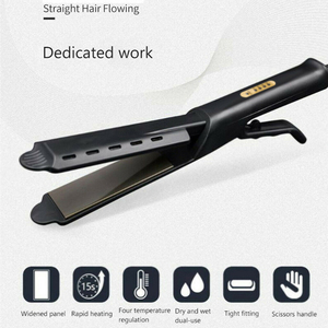 Plancha de pelo con ajuste de temperatura de cuatro engranajes, turmalina cerámica, plancha plana iónica, Panel ancho, herramienta de estilismo profesional - Product Image 6