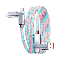 Cable USB 4 en 1 con Luz LED Fluida y Brillante, PD 100W, Carga Rápida de 27W, con Conductor de Cobre Puro para Impresora y Computadora
