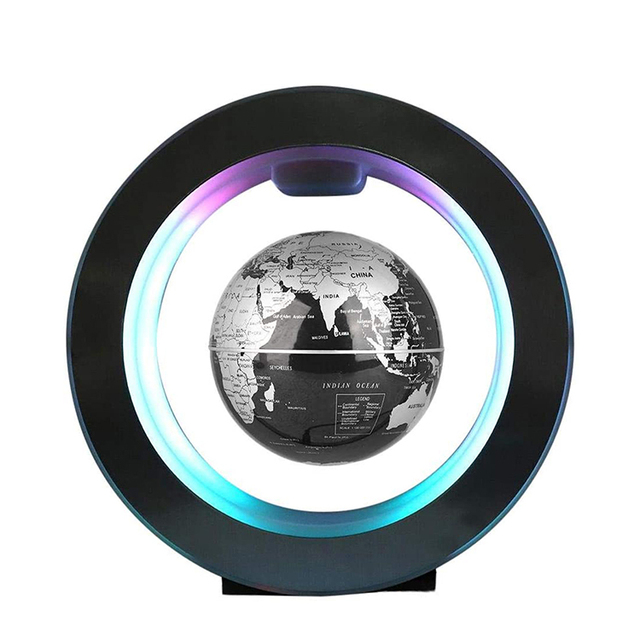 3d Terrestrial Big Ornaments World Map O Shape Rotate Float Levitate Levitation Magnetic Globe for Gift Home Decoration