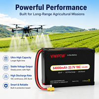Pin LiHV 23.7V 6S 64000mAh 10C điện áp cao cho EVTOL UAV, đầu nối tùy chỉnh, tuổi thọ chu kỳ cao