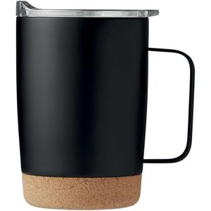 FAYREN <b>Double</b> <b>Wall</b> Vacuum Insulated 12oz Stainless Steel <b>Mug</b> Lid Cork Base Minimalist Design for Business Gifts Travel Home Use - Product Image 3