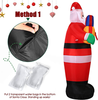 Décorations de Noël gonflables géantes de 180 cm avec lumières LED, Père Noël et sac cadeau, pour extérieur, jardin, pelouse, fête, vacances