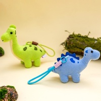 Porte-clés en peluche mignon petit dinosaure Tyrannosaure vert, rembourrage en coton PP, cadeau pour sac d'enfant, cadeau d'affaires