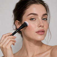 Ensemble de 11 pinceaux de maquillage de luxe en aluminium, poils synthétiques doux, professionnels, pour le visage et le correcteur, manche en métal noir, OEM, marque privée