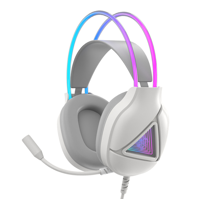 Honcam Wired Gaming Headset 50mm Drivers Memory Foam Cushion 3.5mm Audio Jack with Mic RGB Light for PC PS4 PS5 Switch Xbox