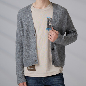 Cardigan tricoté personnalisable pour adolescents et hommes, mélange laine et nylon, collection automne, fabrication ODM - Product Image 5