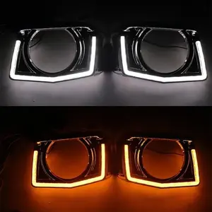 Sanvi auto light Jaune Blanc Angel Eye LED DRL Bi Led Lens Retrofit Kits Daytime Running Lights pour Volkswagen golf 6 golf 7