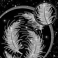 Applique en strass thermocollante style plume pour vêtements