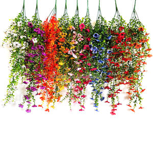 Enredadera Artificial de Sauce Colgante de 34 pies, Colorida, Roja, Amarilla, Naranja, Plantas Artificiales Verdes para Interiores - Product Image 2