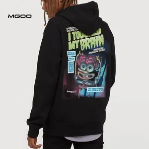 MGOO DTG Impression Grand Graphique Hoodies Hommes Français Terry Coton Épais OEM Haut À Capuche Sweat À Capuche