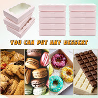 Boîte en papier kraft noir, blanc et marron en vente chaude, boîtes alimentaires pour boulangerie, petite boîte cadeau, conteneur pour dessert avec fenêtre en forme de bateau