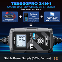 TOPDON – nouveau Design TB6000 Pro 12v 6a chargeur Intelligent de batterie de moto avec Lcd réparation d'impulsions pour moto automobile