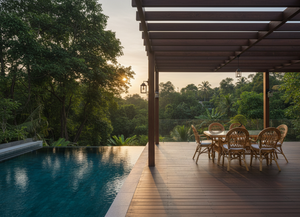 Ensemble de salle à manger JAVA 8 pièces en rotin/osier, table et chaises pour appartement, hôtel, maisons modernes, avec un confort de qualité supérieure - Product Image 3