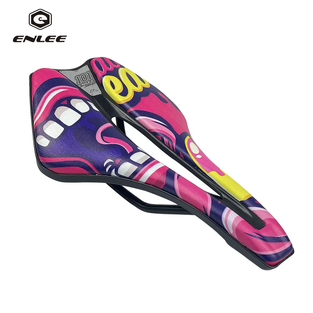 Bicycle Parts ENLEE Bicycle Hollow Seat Personality Trend Short Nose Mountain Bike Road Saddle CushionBicycle Saddle