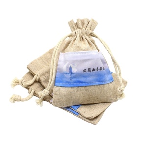 Natural Jute Drawstring <b>Bag</b> Eco-Friendly Burlap <b>Gift</b> Pouch with Custom Logo for <b>Wedding</b> Favor Packaging - Product Image 5