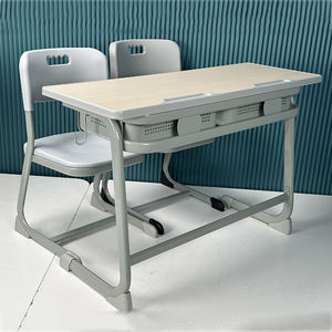 <span class=keywords><strong>ชุด</strong></span><span class=keywords><strong>โต๊ะ</strong></span>และเก้าอี้เรียนแบบคู่สำหรับโรงเรียนประถมศึกษา ทำจากเหล็กและพลาสติก สำหรับห้องเรียนฝึกอบรมเฟอร์นิเจอร์สีตามสั่ง - Product Image 2