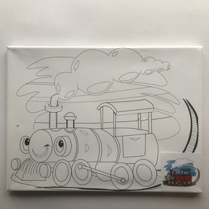 Kids 30*40 cm Wooden <strong>Frame</strong> 1c Printing Pre-printed Acrylic <strong>Paint</strong> Art Canvas Set - Product Image 1