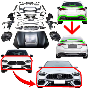 Installation sans dommages pour Mercedes-Benz C200, mise à niveau vers kit carrosserie C63, pare-chocs, phares LED, ailes, capot, kit de conversion - Product Image 1
