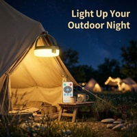 Lampe de camping solaire LED multifonctionnelle 6 en 1 pour l'extérieur avec 8 modes, base magnétique, IP65, pour tente, jardin, maison, décoration de Noël
