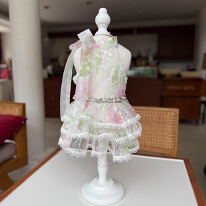 Robe légère pour <span class=keywords><strong>chien</strong></span>, petite taille, motif floral <span class=keywords><strong>Papillon</strong></span>, jupe tutu princesse pour animaux de compagnie, pour chats et chiots, vêtements d'été respirants pour <span class=keywords><strong>chien</strong></span> femelle - Product Image 1