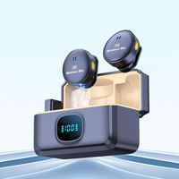 MIM-Q8 smartphone clip magnétique sans fil microphone rechargeable haut-parleur longue durée de vie de la batterie pour des performances en direct
