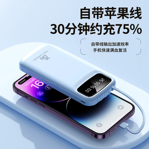 Built-in Cable 20000mAh Large Capacity PD 20W Fast Charging Plastic Power Bank Meituan Gift Custom LOGO - Product Image 3