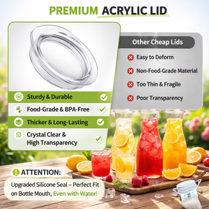 <span class=keywords><strong>Carafe</strong></span> à lait en verre transparent de 350 ml, 500 ml, 1000 ml avec logo personnalisé |   Bouteille à boisson épaisse et durable pour jus, <span class=keywords><strong>eau</strong></span>, lait - Product Image 3