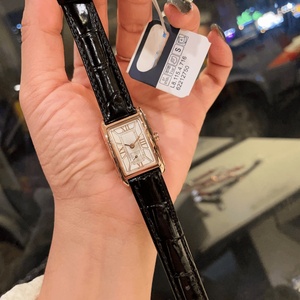 Montre de luxe haut de gamme, mouvement à quartz précis, miroir saphir, cadran carré, bracelet en cuir de crocodile, étanche, Longines. - Product Image 4