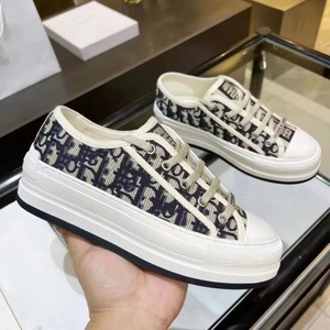 Baskets en toile à semelle épaisse brodées de la marque D-Brand, de luxe et de créateur, mocassins décontractés à imprimé lettres, chaussures de skate style preppy en peau de mouton - Product Image 6