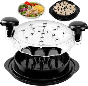 ชามไก่ทรงกลมเครื่องหั่นเนื้อไก่พร้อมแผ่นรองฐานกันลื่นและฝาใส - Product Image 1