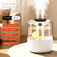 Humidificateur en plastique de haute qualité, capacité de 3,5 L, alimenté par USB/batterie sèche, lumière LED nocturne, humidificateur diffuseur pour chambre à coucher et maison