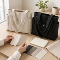 Sac fourre-tout en toile pour femme, grande capacité, en coton, avec fermeture éclair, pour le travail, le bureau, l'ordinateur portable, les voyages, les courses, la mode quotidienne