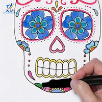 Touchfive — stylos marqueurs en tissu de peinture permanente, Non toxique, marqueurs artistiques de 12 couleurs, avec 2 pochoirs aléatoires pour vêtements