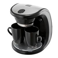 Cafetière automatique à double tasse, petite cafetière goutte à goutte tout-en-1 pour bureau à domicile, hôtel, café américain du Moyen-Orient