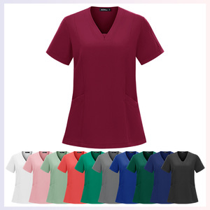 HZMox Women's Scrub Set V-<b>Neck</b> Short Sleeve Pants Moisture Wicking Hospital Uniforms Plus Size S XXL - Product Image 4