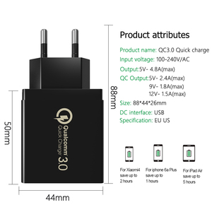 Carica rapida 3 USB del Caricatore Della Parete per il iPhone 12 Pro Max <span class=keywords><strong>Samsung</strong></span> <span class=keywords><strong>S21</strong></span> Xiaomi Telefono Cellulare di Ricarica Veloce CONTROLLO di QUALITÀ 3.0
