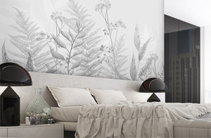 Papier peint mural 3D personnalisé, paysage <span class=keywords><strong>tropical</strong></span>, feuilles de plantes peintes à la main, fleurs, <span class=keywords><strong>chambre</strong></span> à coucher, décoration de la maison, imperméable - Product Image 3
