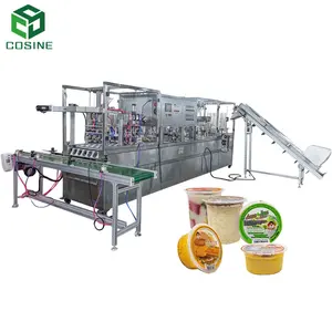 Automatic Turntable Type Cup Filling And Sealing Machine For Sauces Jelly Liquid Cup Filling And Sealing Machine