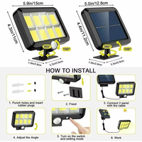 Lampe murale solaire LED 3 modes avec télécommande pour la sécurité des jardins et des rues et éclairage extérieur portable