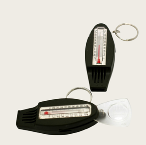 Silbato de Emergencia Multifuncional 4 en 1 de Alta Frecuencia con Brújula y Termómetro - Product Image 1