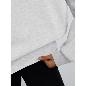 Women's Oversized Crewneck Sweatshirt Drop Shoulder Cotton Blend Knitted Long Sleeve Breathable Regular Length <b>Top</b> Fall <b>Winter</b> - Product Image 5