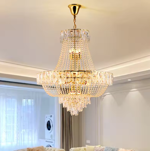 Zeal Lighting lámpara colgante oro techo moderno colgante LED lujo regulable araña de cristal - Product Image 3